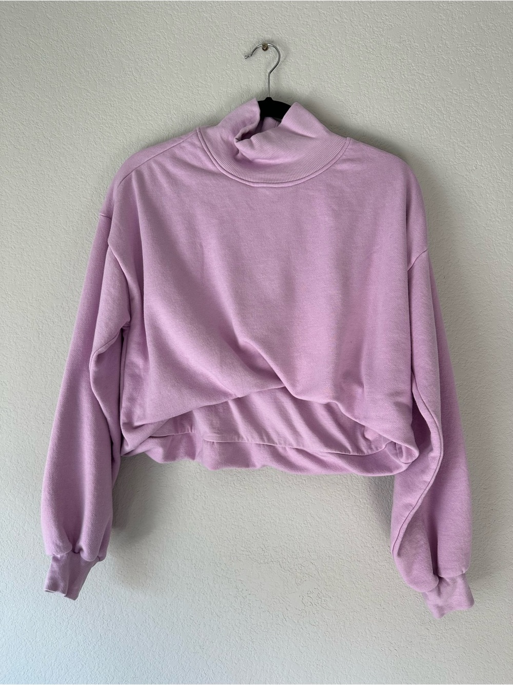 Pilcro Anthropologie Lavender Mock Neck Cropped Sweatshirt